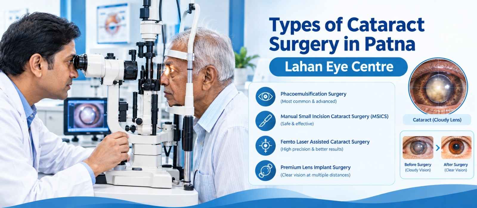 Types of Cataract Surgery in Patna | Lahan Eye Centre - Lahan Eye Centre, Patna